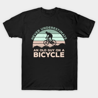 Never Underestimate An old Guy On A Bicycle - Christmas Gift Idea T-Shirt